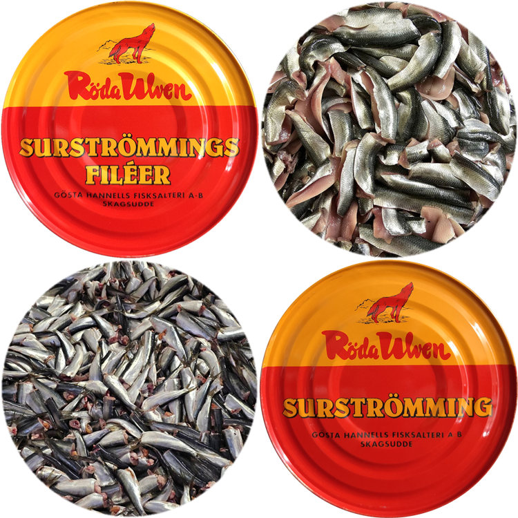 Surstromming Fileer / Filets + Entier - Röda Ulven (Lot 2 boites différentes)